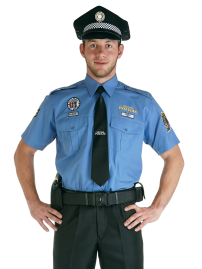košile POLICE středně modrá krátký / dlouhý rukáv